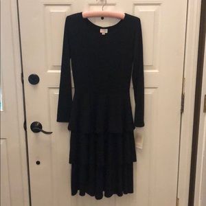 Lularoe small Georgia dress Solid Black NWT !